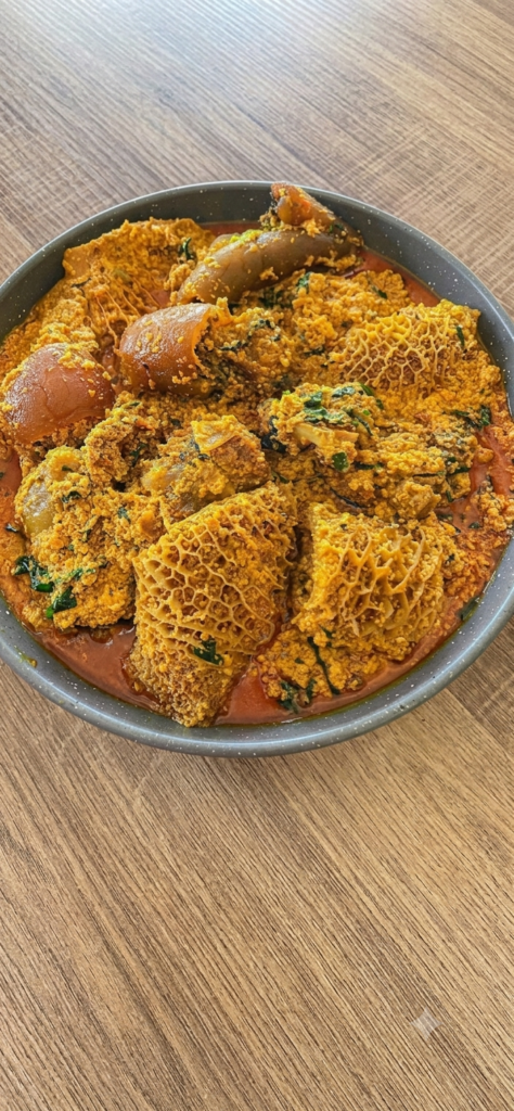 image of egusi soup with assorted meat at Nigerian groceries online