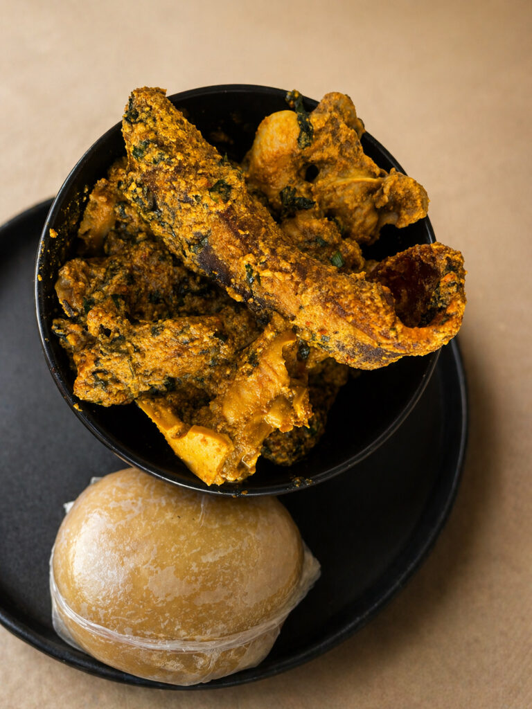 image of eba and soup Nigerian groceries online